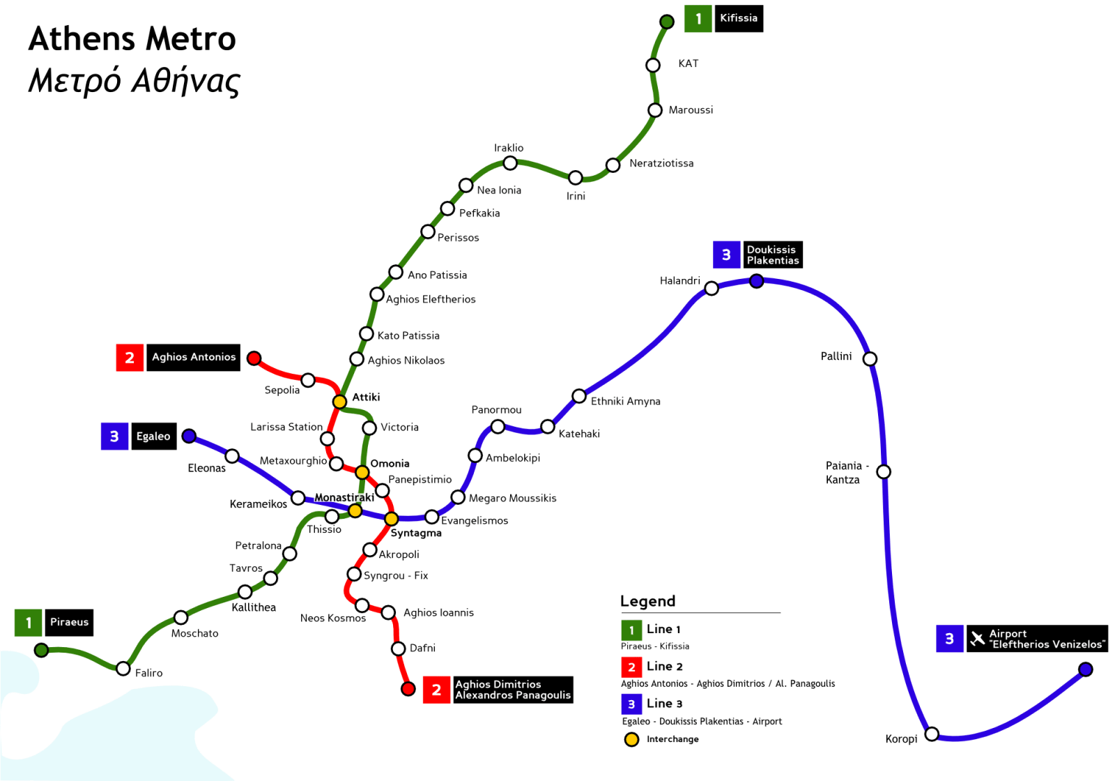 mapa do metrô de atenas