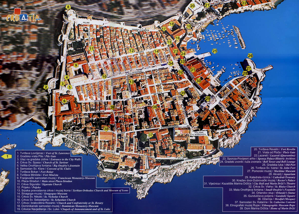 Mapa Turístico de Dubrovnik