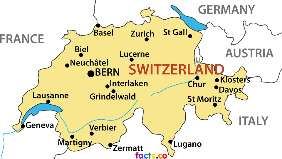 mapa suiça cidades